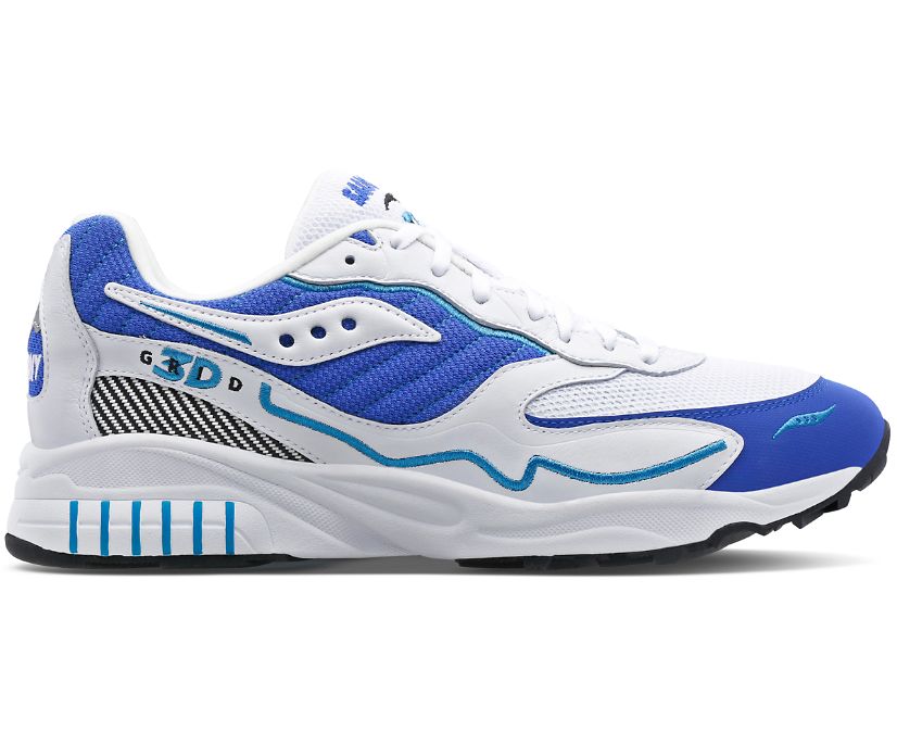 Saucony 3D Grid Hurricane Originalni Čevlji Ženske Bele Kraljevsko Modra | 734-30591