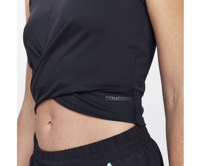 Saucony Dash Crop Vest Ženske Črne | 424-95712