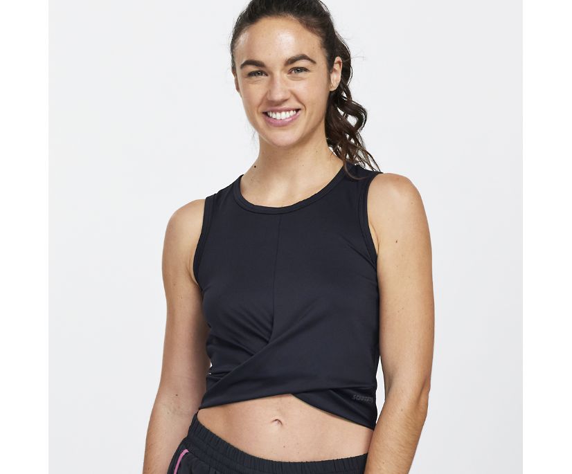 Saucony Dash Crop Vest Ženske Črne | 424-95712