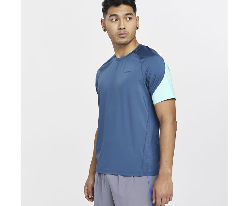 Saucony Dash Short Sleeve Srajce Moški Modre | 375-87590