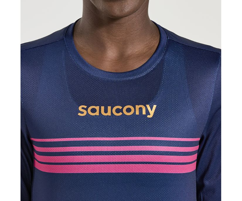 Saucony Elite Long Sleeve Majice Ženske Temno Modre | 429-31445