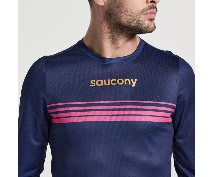 Saucony Elite Long Sleeve Srajce Moški Temno Modre | 712-40418