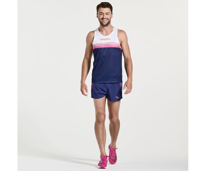 Saucony Elite Singlet Vest Moški Bele Temno Modre | 100-36957