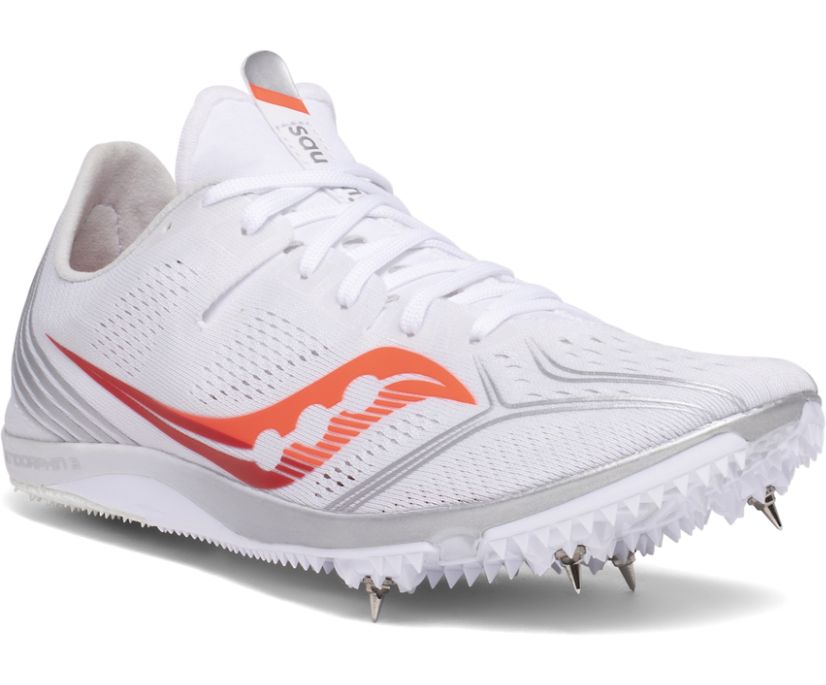 Saucony Endorphin 3 Spike Tekaški Čevlji Ženske Bele | 851-74734