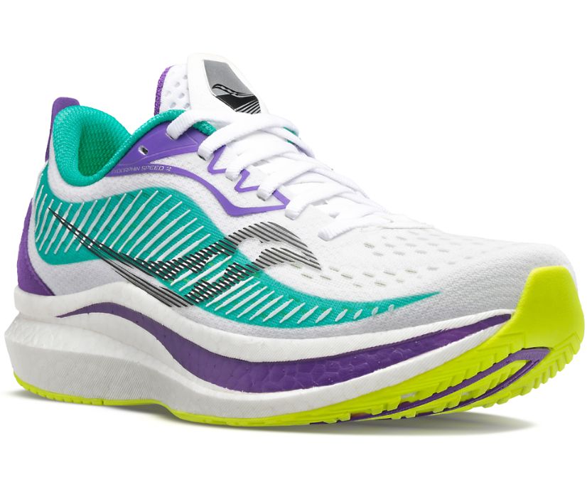 Saucony Endorphin Speed 2 Tekaški Čevlji Ženske Bele Zelene Vijolične | 379-16289