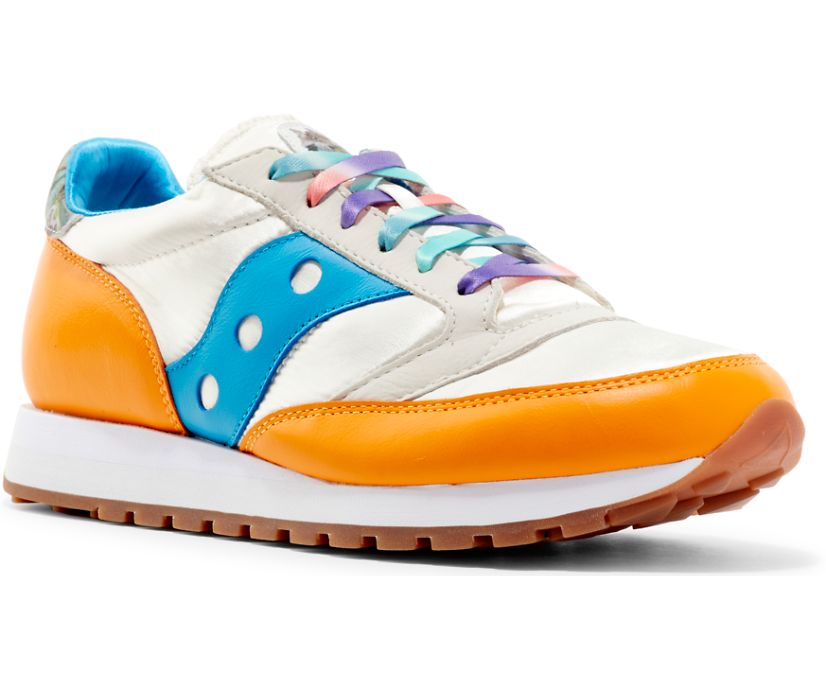 Saucony Fiona Jazz 81 Originalni Čevlji Ženske Bele Modre Oranžne | 231-29852