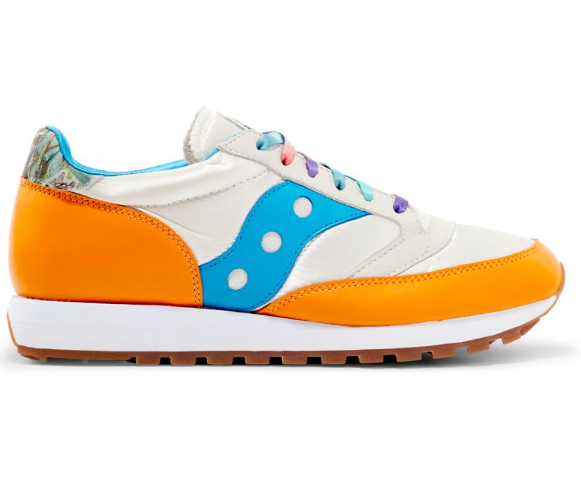 Saucony Fiona Jazz 81 Originalni Čevlji Ženske Bele Modre Oranžne | 231-29852