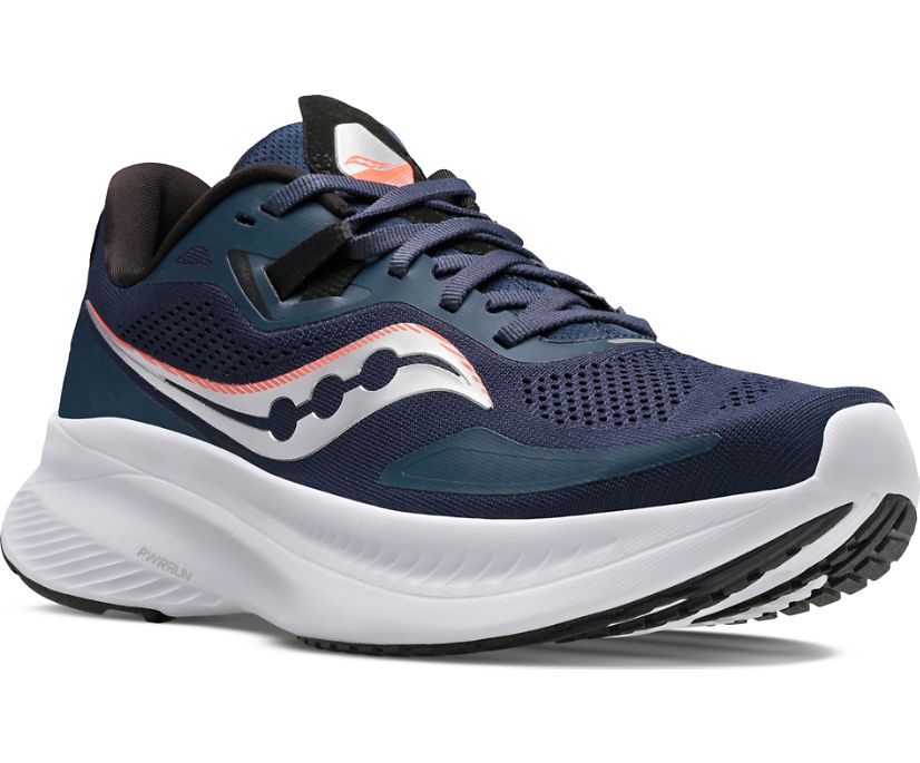 Saucony Guide 15 Pohodni Čevlji Ženske Temno Modre Srebrne | 828-93361