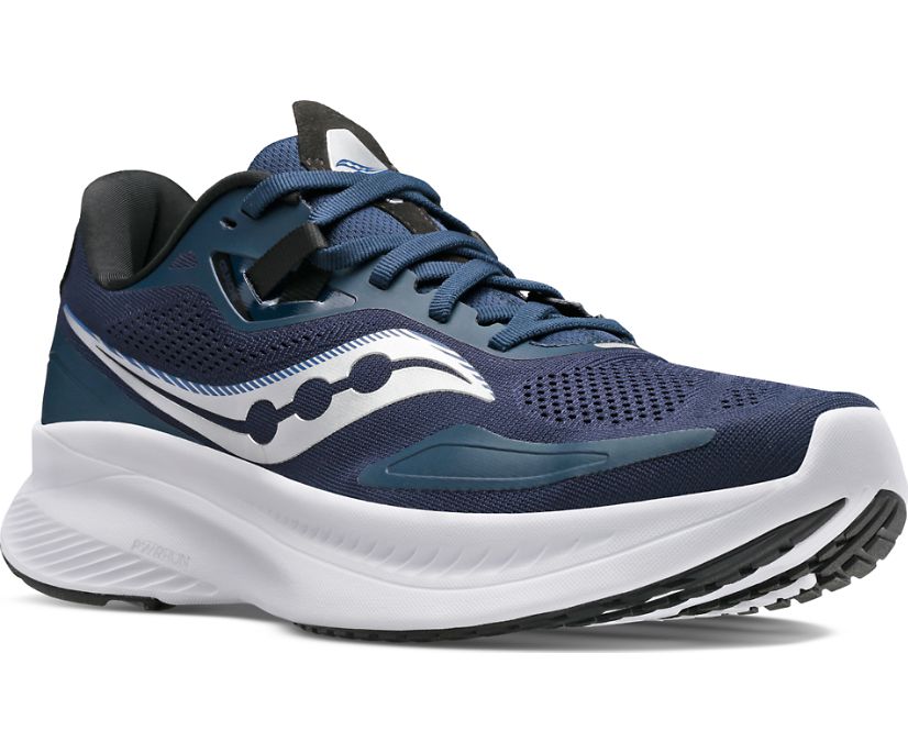 Saucony Guide 15 Tekaški Čevlji Moški Temno Modre Srebrne | 307-72858