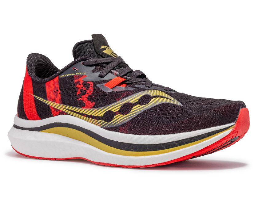 Saucony Kellen Endorphin Pro 2 Tekaški Čevlji Moški Črne Rdeče Rumene | 335-67035