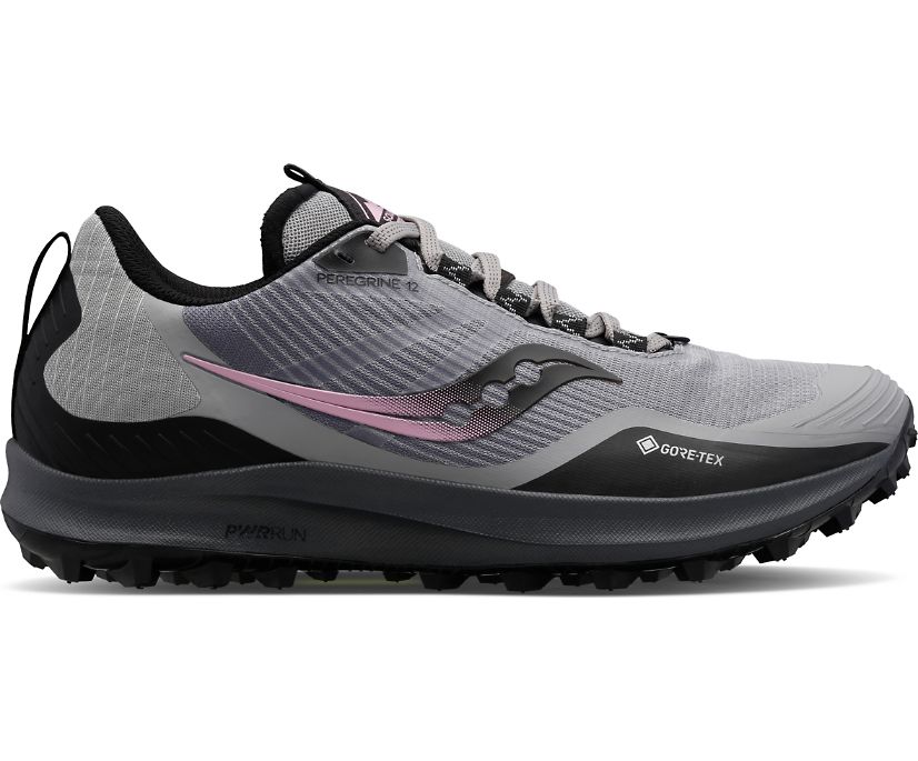 Saucony Peregrine 12 GTX Pohodni Čevlji Ženske Sive Črne | 336-74267