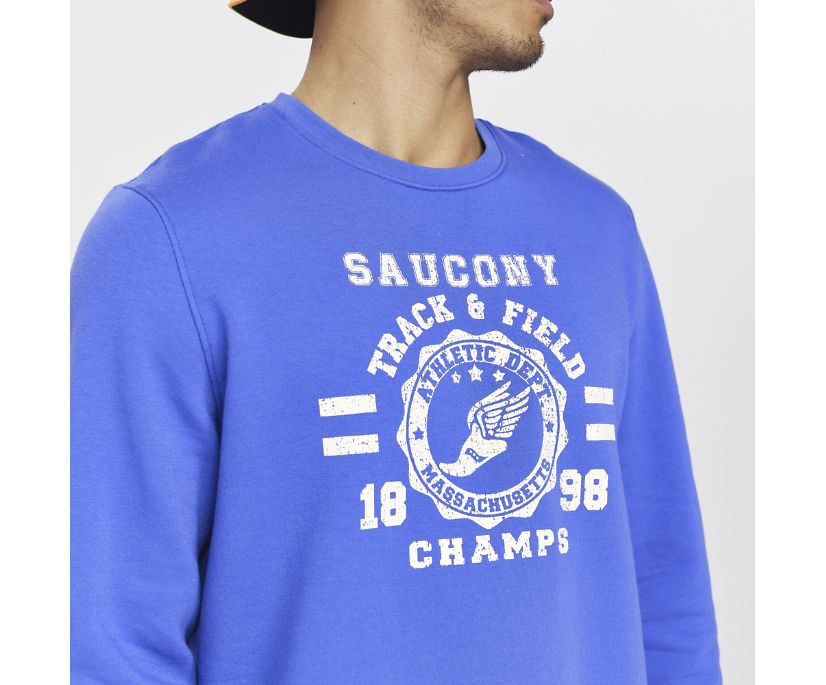 Saucony Rested Crewneck Puloverji Moški Modre | 771-72872