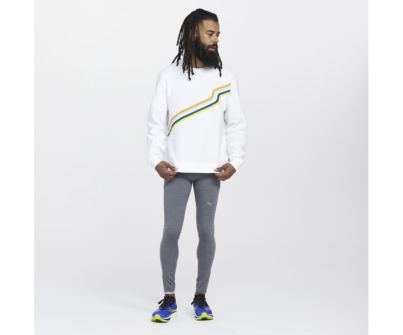 Saucony Rested Crewneck Puloverji Moški Bele | 820-37229