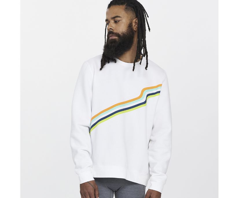 Saucony Rested Crewneck Puloverji Moški Bele | 820-37229