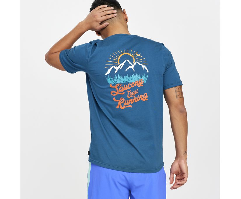 Saucony Rested T-shirt Moški Modre | 106-46013