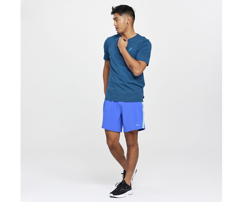 Saucony Rested T-shirt Moški Modre | 106-46013