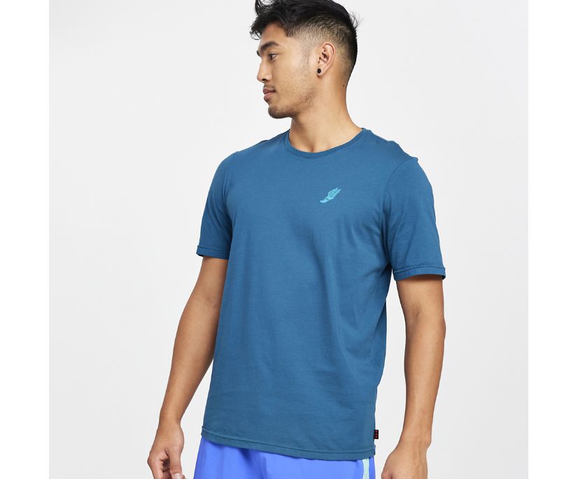 Saucony Rested T-shirt Moški Modre | 106-46013