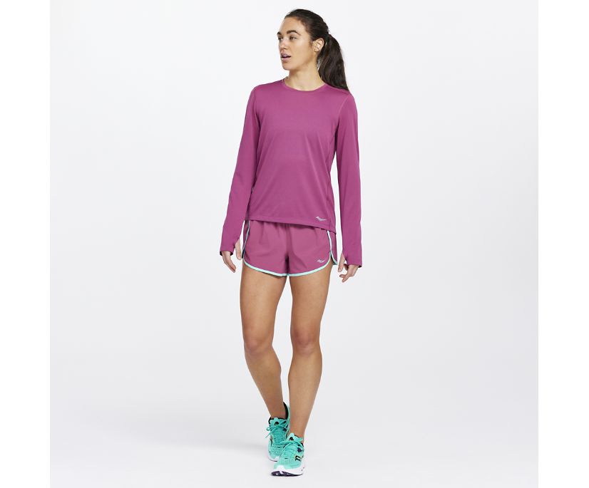 Saucony Stopwatch Long Sleeve Majice Ženske Vijolične | 124-30242