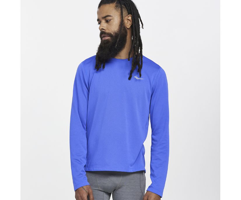 Saucony Stopwatch Long Sleeve Srajce Moški Modre | 684-72306