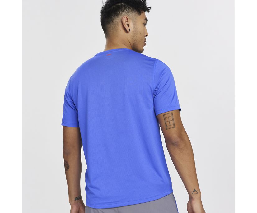 Saucony Stopwatch Short Sleeve Srajce Moški Modre | 441-41223