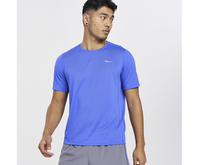 Saucony Stopwatch Short Sleeve Srajce Moški Modre | 441-41223