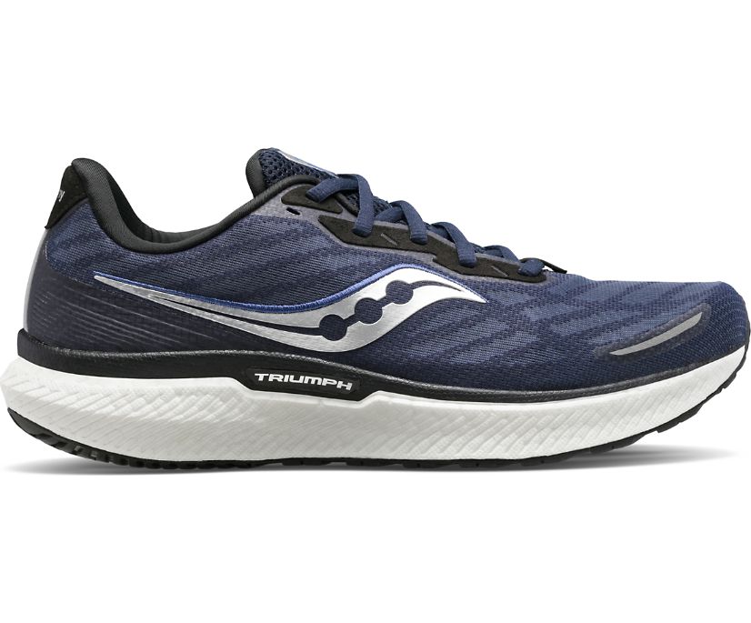 Saucony Triumph 19 Pohodni Čevlji Moški Temno Modre Srebrne | 422-52657