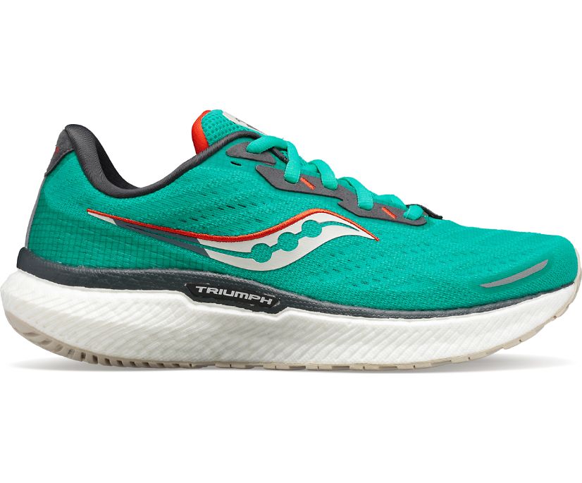 Saucony Triumph 19 Pohodni Čevlji Ženske Zelene | 671-34650