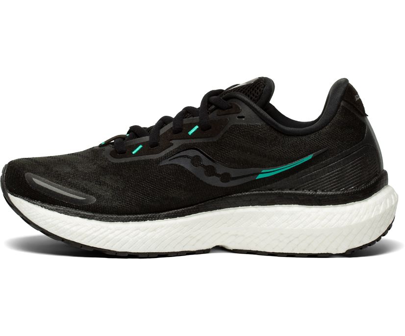 Saucony Triumph 19 Pohodni Čevlji Ženske Črne Bele | 931-20851