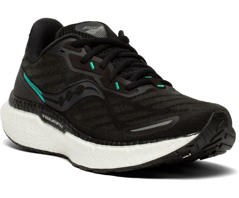 Saucony Triumph 19 Pohodni Čevlji Ženske Črne Bele | 931-20851