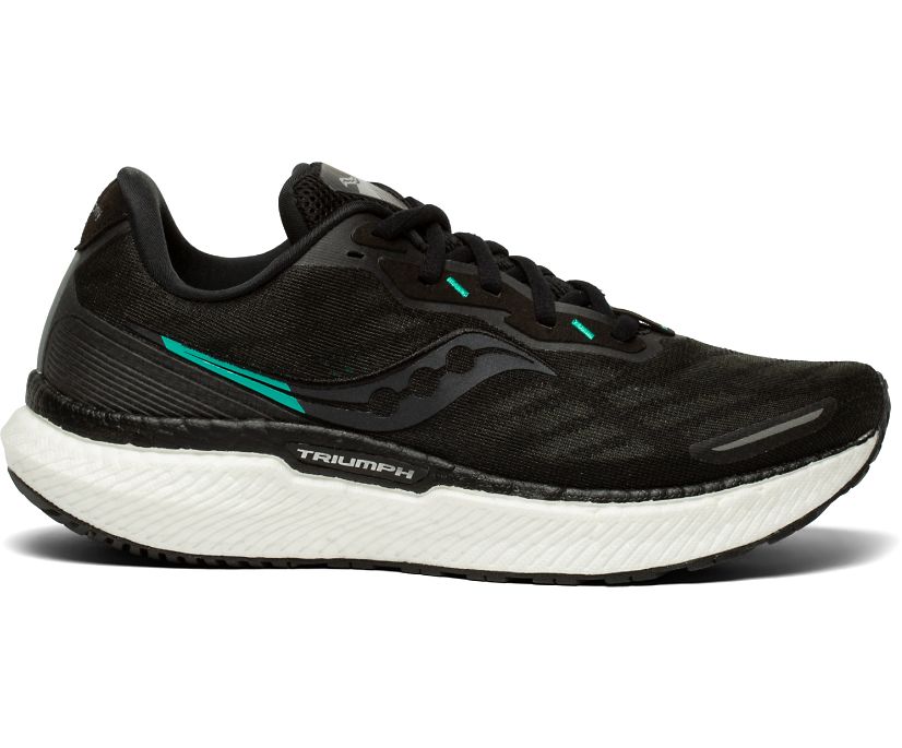 Saucony Triumph 19 Pohodni Čevlji Ženske Črne Bele | 931-20851