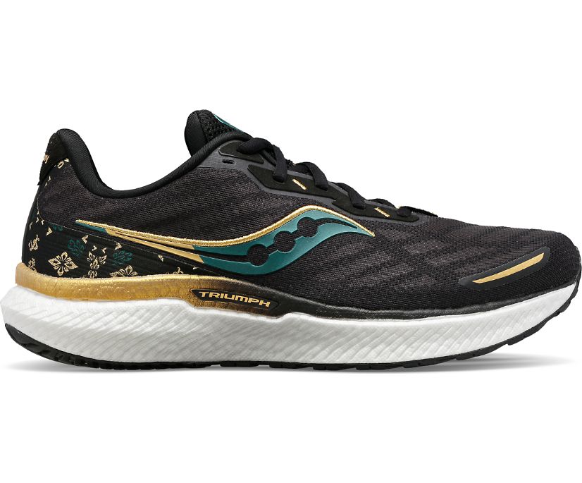 Saucony Triumph 19 Tokyo Amulet Tekaški Čevlji Ženske Črne Zelene | 248-64904