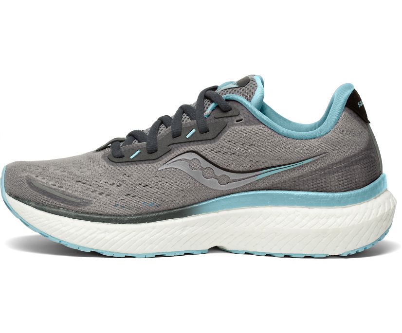 Saucony Triumph 19 Wide Pohodni Čevlji Ženske Sive Modre | 726-45422