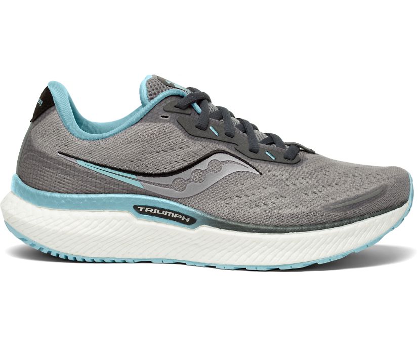 Saucony Triumph 19 Wide Pohodni Čevlji Ženske Sive Modre | 726-45422