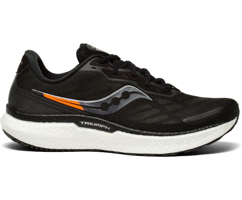 Saucony Triumph 19 Wide Tekaški Čevlji Moški Črne Bele | 652-82449