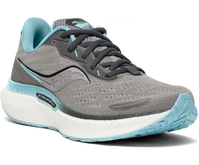 Saucony Triumph 19 Wide Tekaški Čevlji Ženske Sive Modre | 292-13935