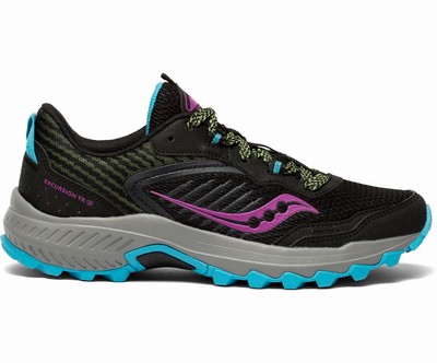 Saucony Excursion TR15 Tekaški Čevlji Ženske Črne Svetlo Zelene | 884-46826