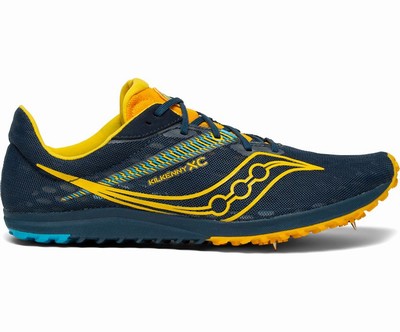 Saucony Kilkenny XC9 Spike Tekaški Čevlji Moški Temno Modre Rumene | 123-66604