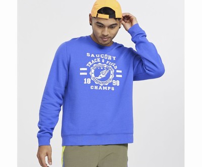 Saucony Rested Crewneck Puloverji Moški Modre | 771-72872