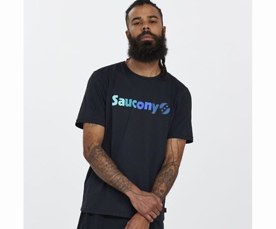 Saucony Rested T-shirt Moški Črne | 980-28602