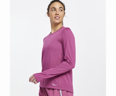 Saucony Stopwatch Long Sleeve Majice Ženske Vijolične | 124-30242