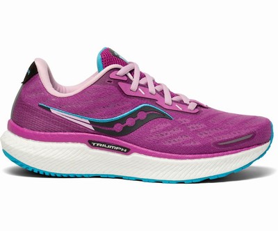 Saucony Triumph 19 Pohodni Čevlji Ženske Vijolične | 494-39388