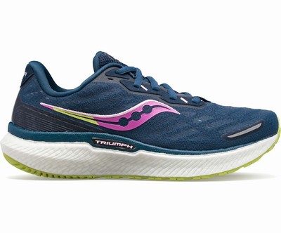 Saucony Triumph 19 Pohodni Čevlji Ženske Modre | 553-94303