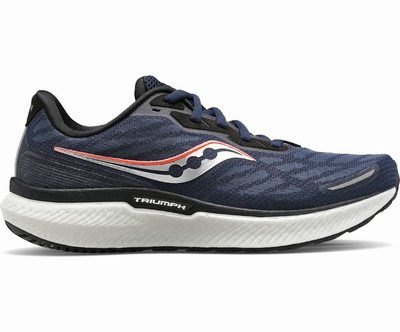 Saucony Triumph 19 Pohodni Čevlji Ženske Temno Modre Srebrne | 990-72646